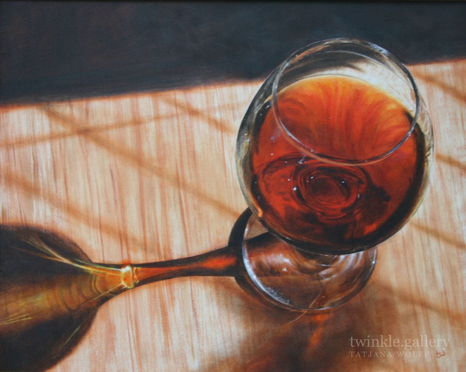 Cognacglas Ölgemälde Ölbild Lasurmalerei Wandbild oilpainting