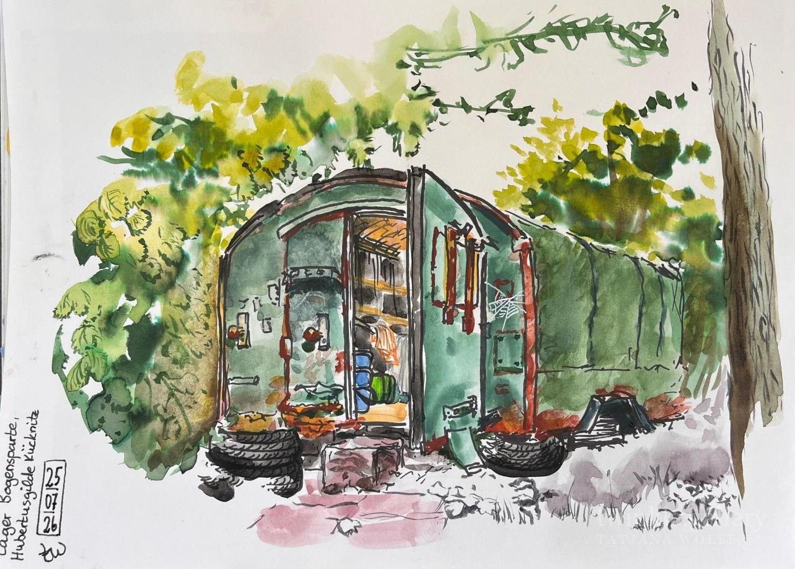 usk urbansketching aquarell mixedmedia watercolor urbex urbanexploring archery bogenschiessen