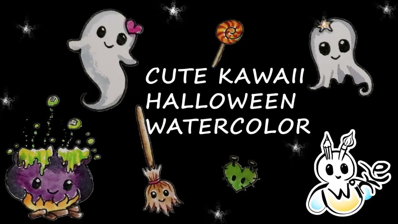 Vorschaubild: PAINT CUTE HALLOWEEN KAWAII FIGURES #kawaii #watercolor #diy