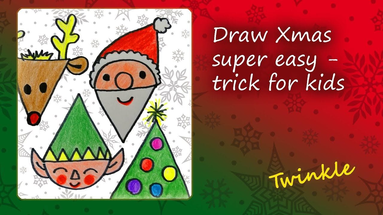 Vorschaubild: Draw Xmas super easy - triangle trick for kids